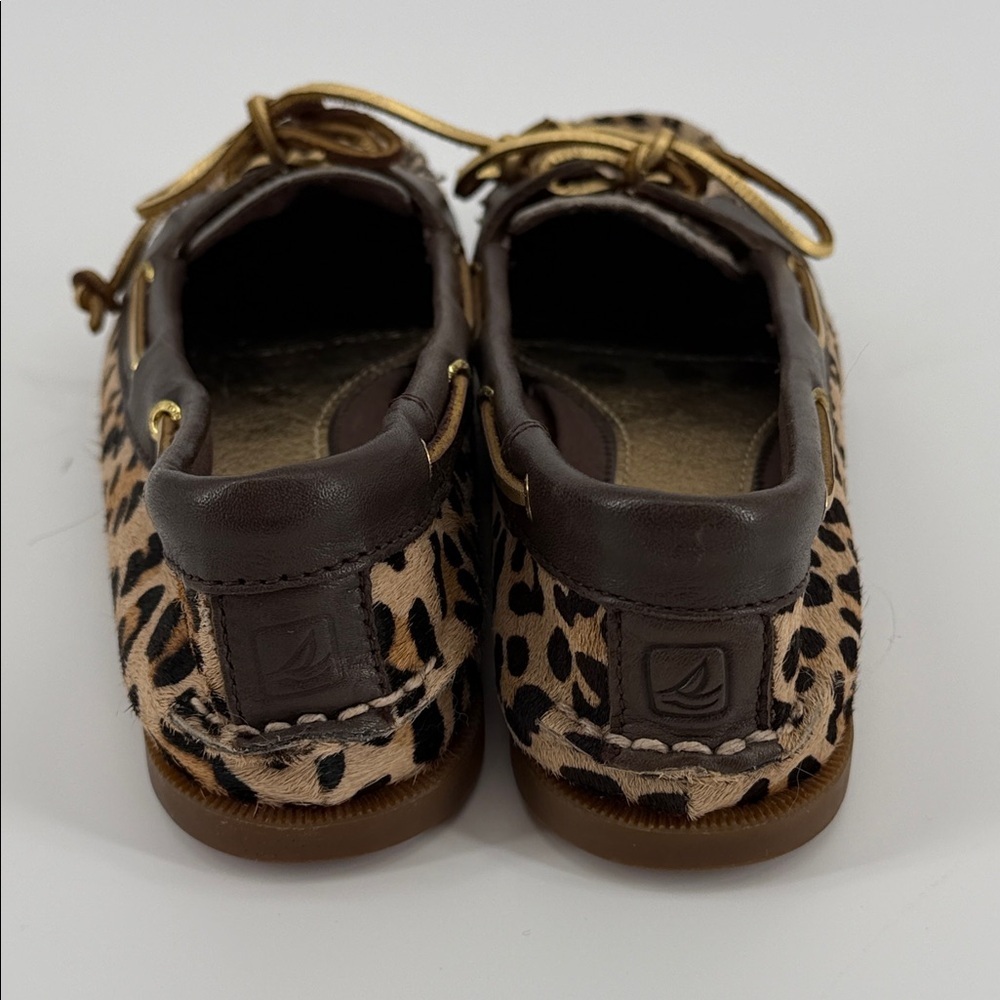 Sperry Top Sider Women's Size 6 Shoes Leopard Print Calf Hair & Leather Slip On - Picture 3 of 11